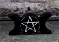 Preview: Hexenshop Dark Phönix Triple Moon mit Pentagramm Mini-Ritualstabkerzenhalter